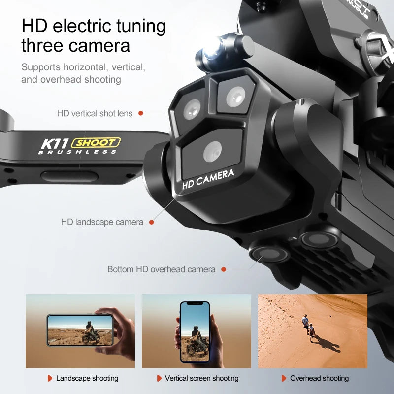 DRONE PROFISSINAL - K11 MAX K11 - 4K - 3 CAMERAS