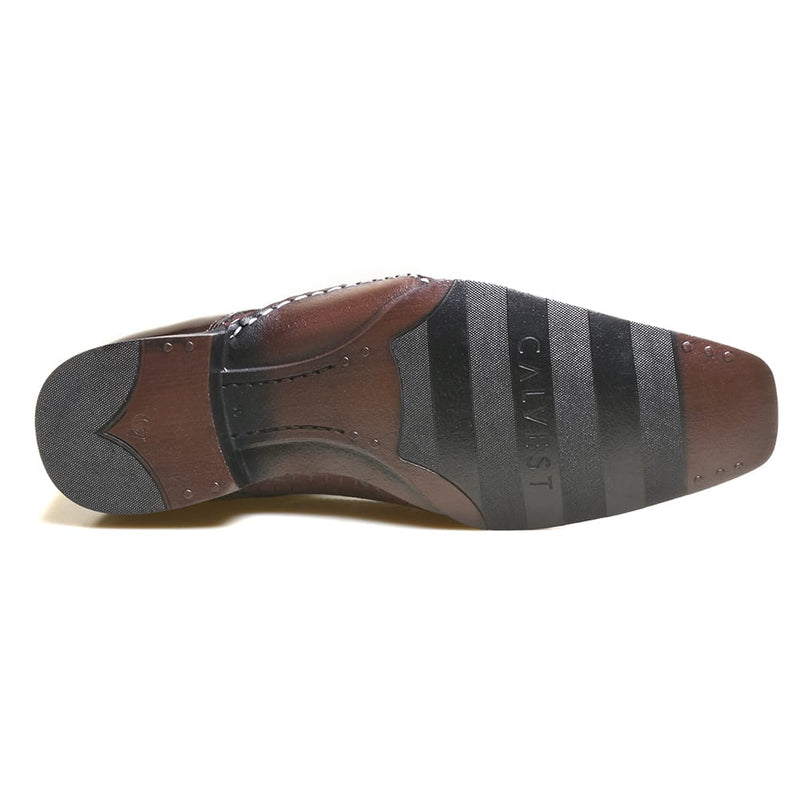 Sapato Social Masculino Em Couro Detalhes Em Verniz Calvest LND/VER - 1930D538 Bordo-42