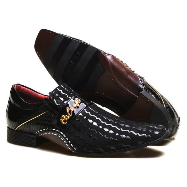 Sapato Social Masculino Em Couro Detalhes Em Verniz Calvest LND/VER - 1930D538 Bordo-42