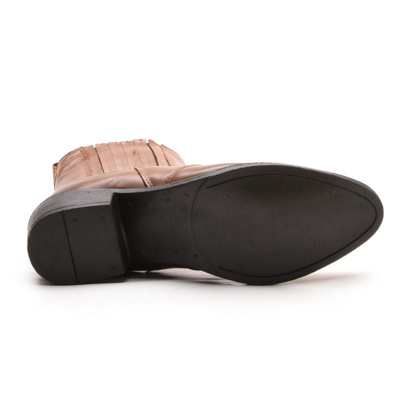 Bota Country Feminina Em Couro 40F146-AMENDOA Tamanho:38