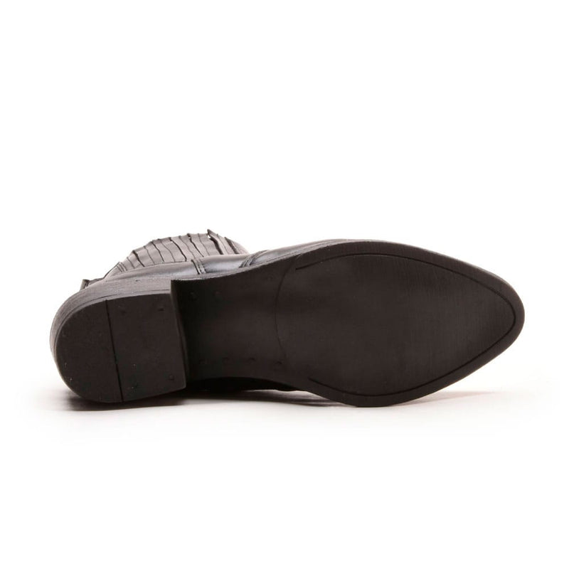 Bota Country Feminina Em Couro 40F146-PRETA Tamanho:36