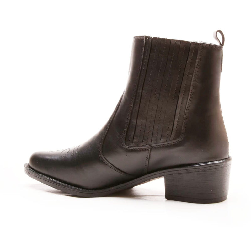 Bota Country Feminina Em Couro 40F146-PRETA Tamanho:36