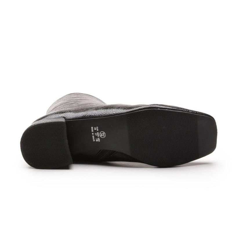 Bota Feminina Cano Curto Em Verniz Molhado 159032-PRETO-34