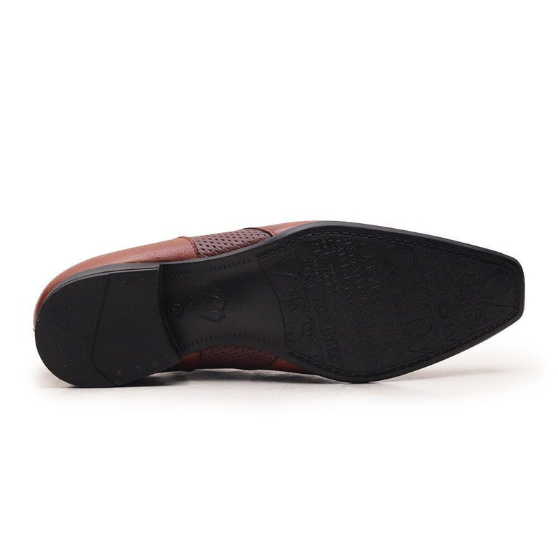 Sapato Social Calvest Em Couro Carneiro-1100D347-HAVANA-44