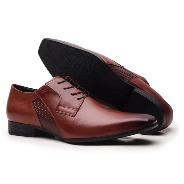 Sapato Social Calvest Em Couro Carneiro-1100D347-HAVANA-44