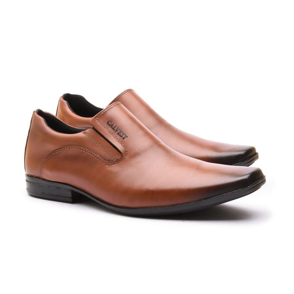 Sapato Social Masculino Calvest Em Couro Marrom Tradicional 2305B461 - 40