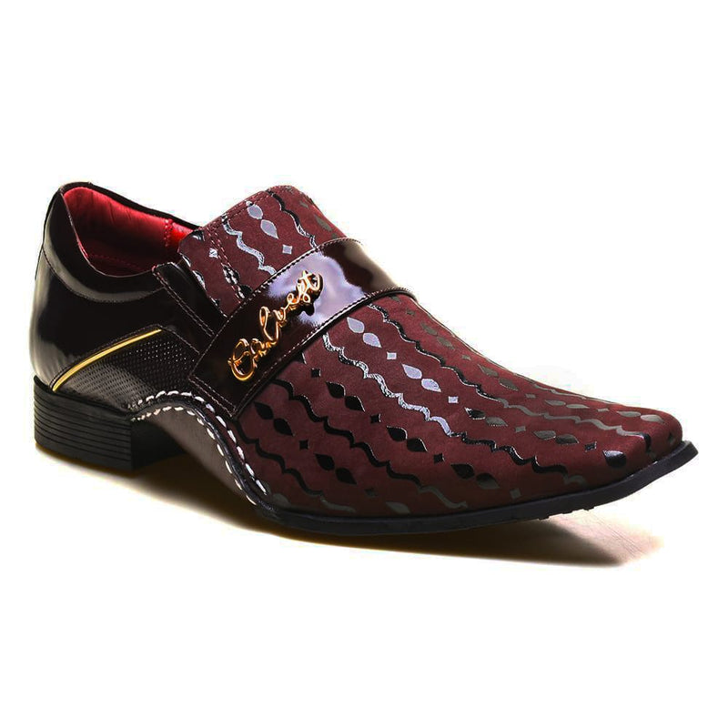 Sapato Social Masculino Em Couro Detalhes Em Verniz Calvest LND/VER - 1930D538 Bordo-42