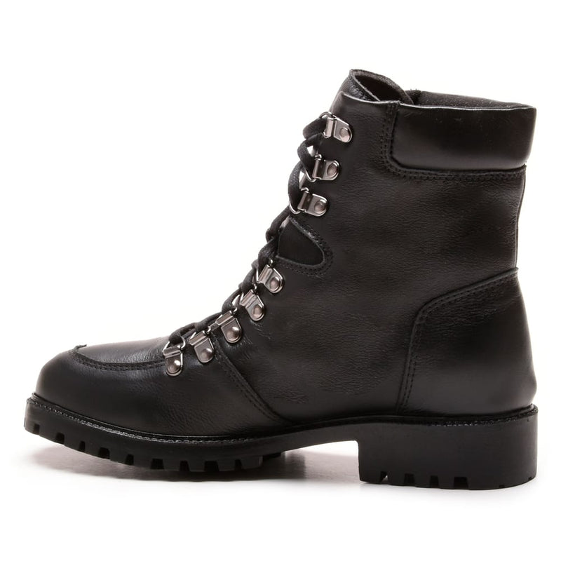 Bota Coturno Em Couro Com Atacador 58F162-PRETA Tamanho:34