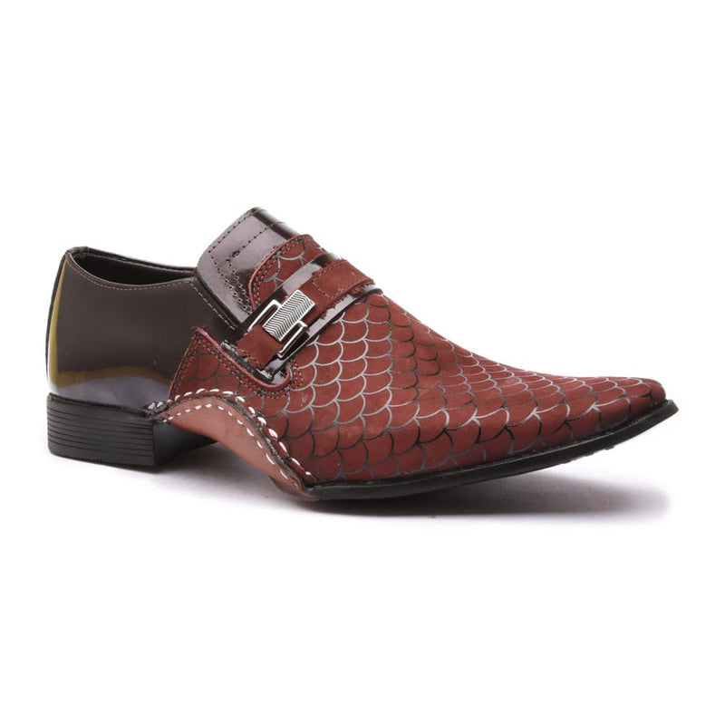 Sapato Social Masculino Calvest Em Couro Bordo-1930F020