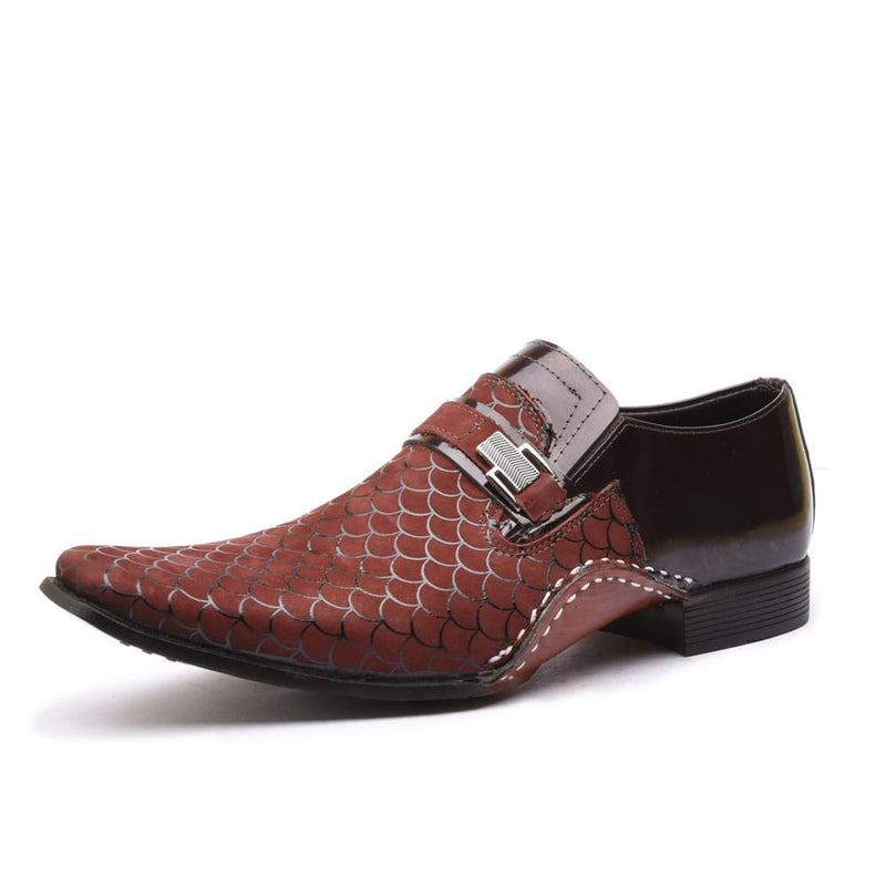 Sapato Social Masculino Calvest Em Couro Bordo-1930F020